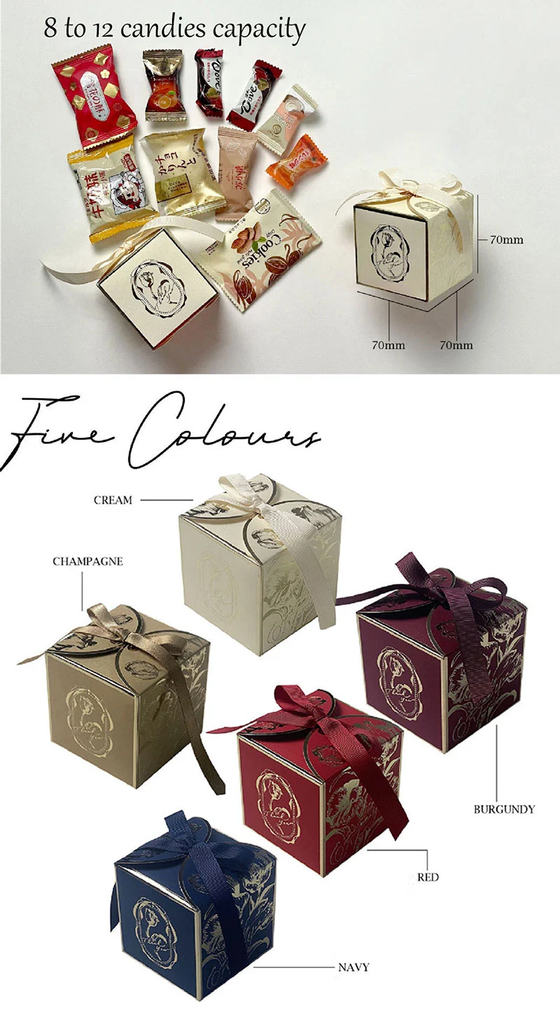 French Sugar Box Light Luxury Golden Candy Champagne Color Wedding Candy Box Wedding Accompanying Paper Gift Box