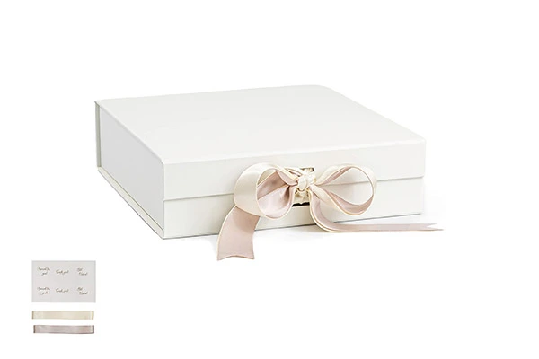 Luxury Rigid Magnetic Closure Gift Box With Dual Ribbons